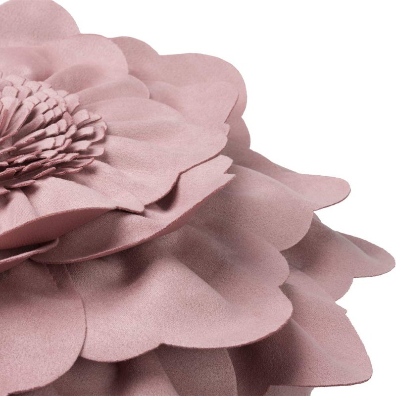 JWH Stereo Flower Throw Pillow Cover Decorative Floral Pillow Case Round Cushion Handmade Pillowcase for Home Bed Couch 14 Inch Lavender Pink - Image 3